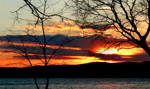 Sunset over the Hudson River